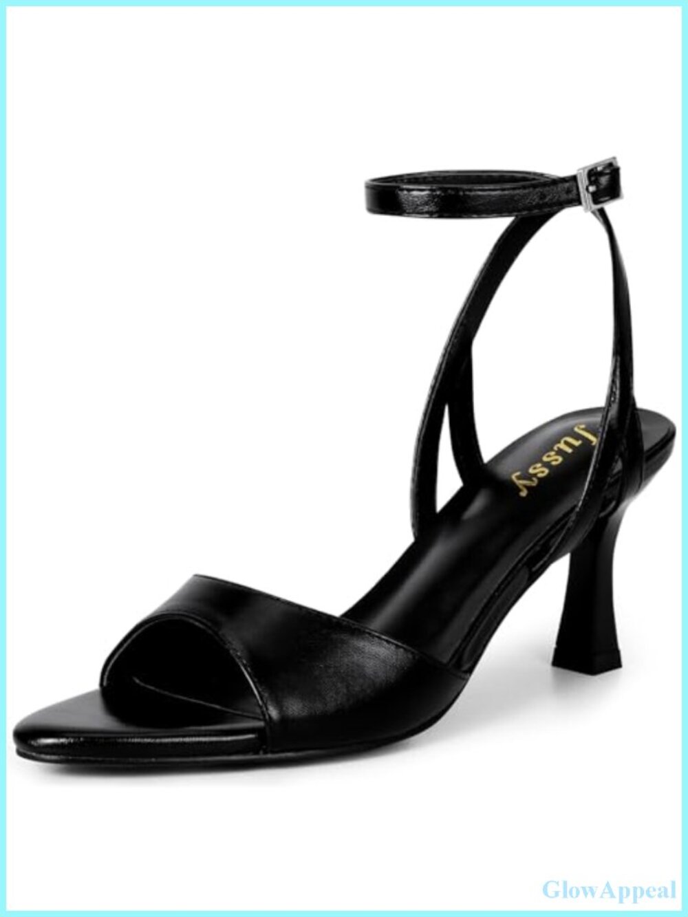 Kitten Heel Sandals PU Leather Strappy Open Toe